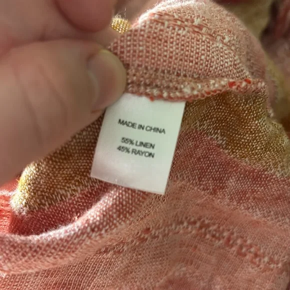 Drew Dobby Stripe Linen Blend Sleeveless V-Neck Dress - Picture 3 of 4